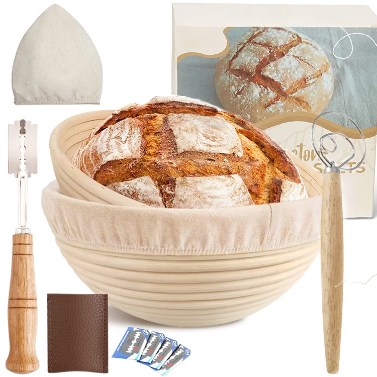 
Natural Rattan Cane 9 Inch Bread Proofing Basket High Quality Bread Baking Tools 