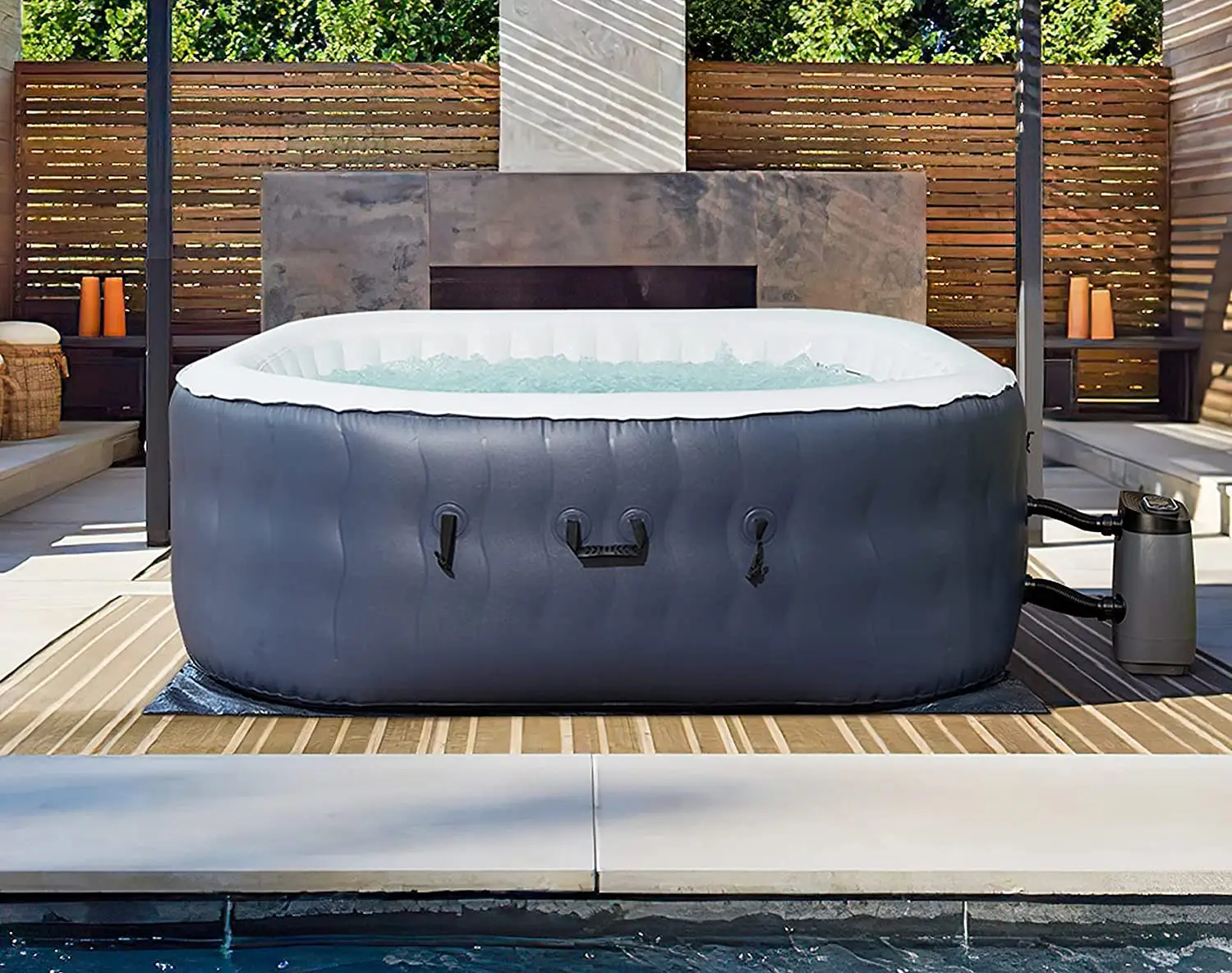 ME20024US protable custom patio outdoor round lazy spa inflatable hot tub 6-8 adult bubble bath