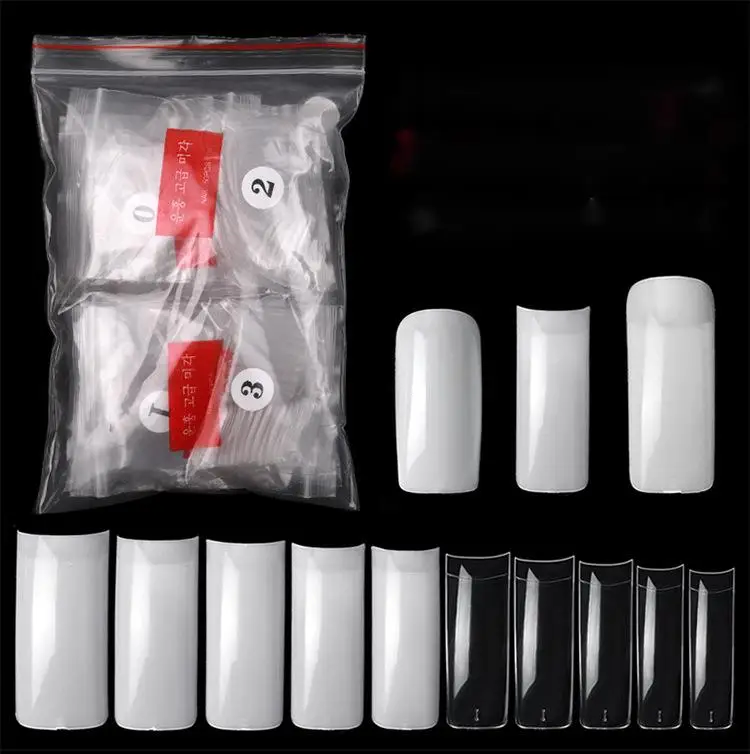 Nail 500 pieces/bag   French  half full nail plate natural transparent nails artificial fingernails artificial fingernails