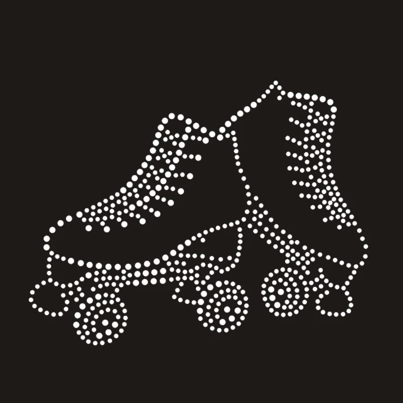 custom iron on sports team logo figure skating speed mom rhinestone transfer for shirts and hoodies