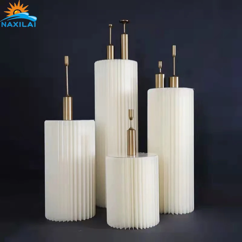 NAXILAI Best price round white economy display pedestal clear pedestals acrylic display case