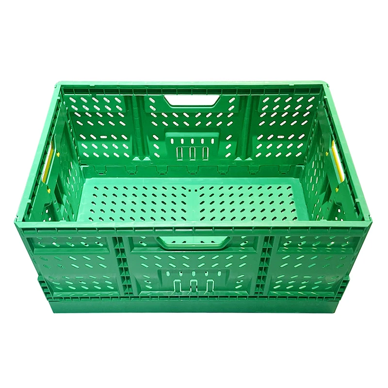 600*400mm Precision manufacturing vegetable crates plastic heavy duty can be nested foldable crate for Storage shipment