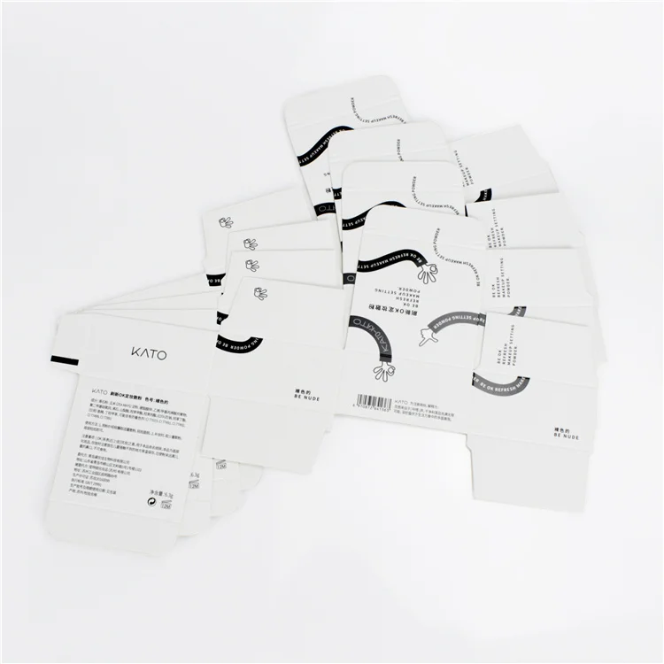 
Customized black and white cosmetics matte surface local UV white card packing box 
