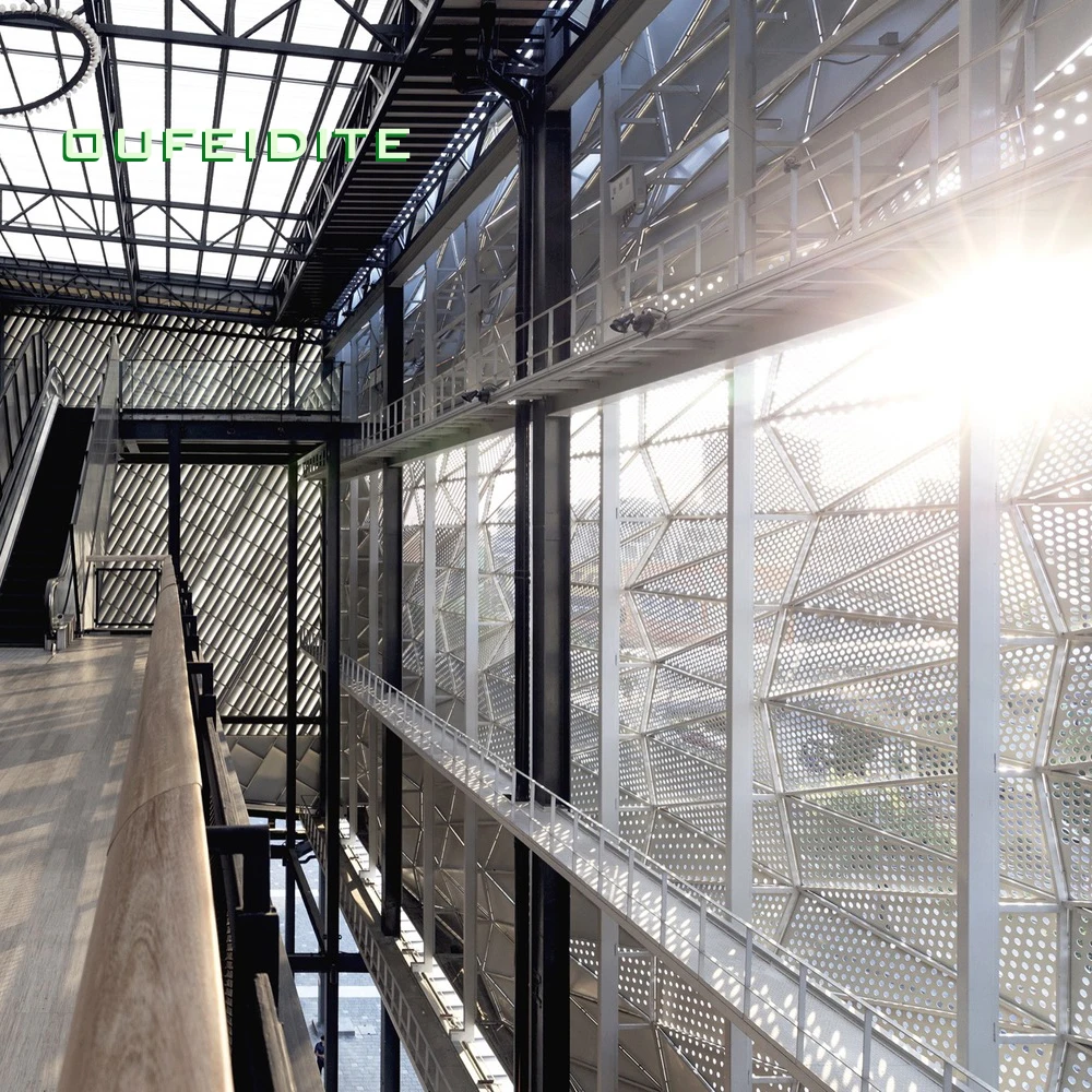 OFDT facade exterieur metal wall aluminum panels 3d Curtain wall laser cut decorative panels outdoor system