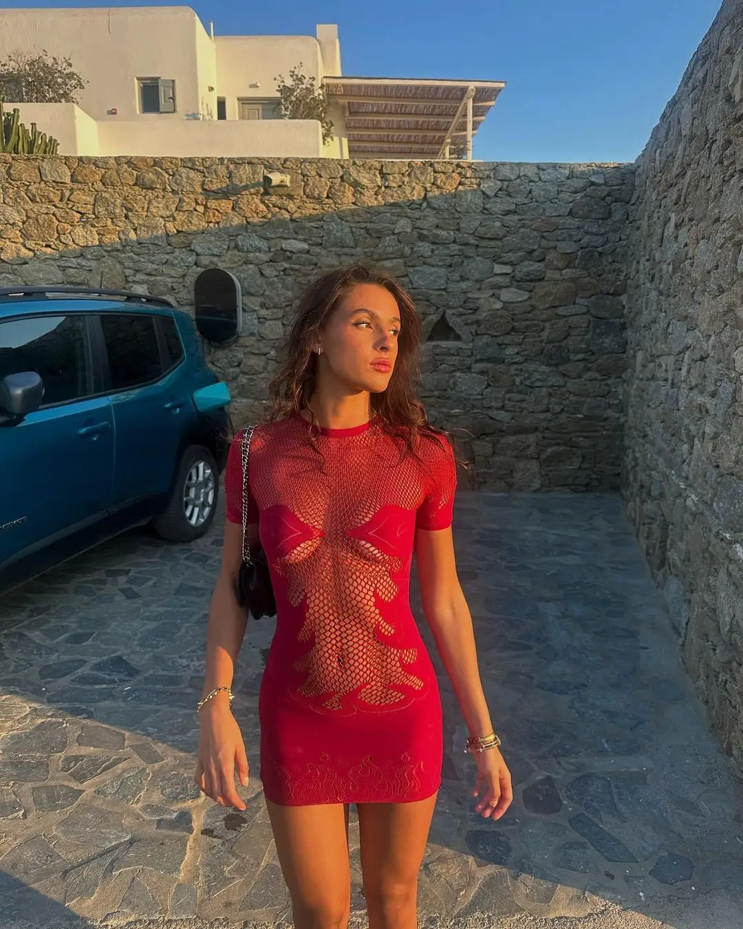 X17309C High Stretch Sheer Mini Dress Women Basics Solid Color O Neck Short Sleeve Slim Bodycon Party Sexy Dresses Fashion