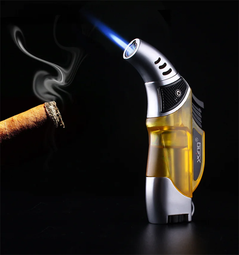 Cheap Portable Metal plastic kitchen Refillable single flame Jet Butane torch cigarette cigar lighter  Kitchen Lighter