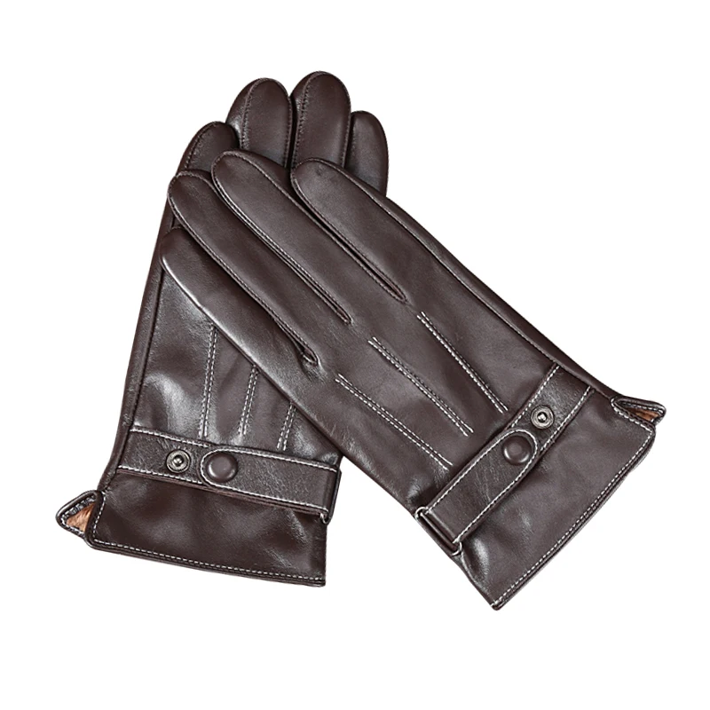 Customized YD5514 Other Sports Men leather gloves winter Warm Lining  sheepskin Lamb Leather Bike Car Driving fashion Gloves