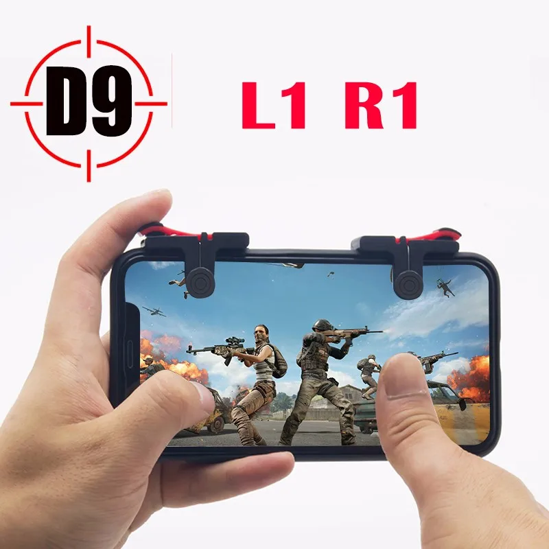 D9 Portable PUBG Game Controller Gamepad Mobile Phone L1 R1 Trigger Shooting Aim Key Button Gamepad Joystick For IOS Android