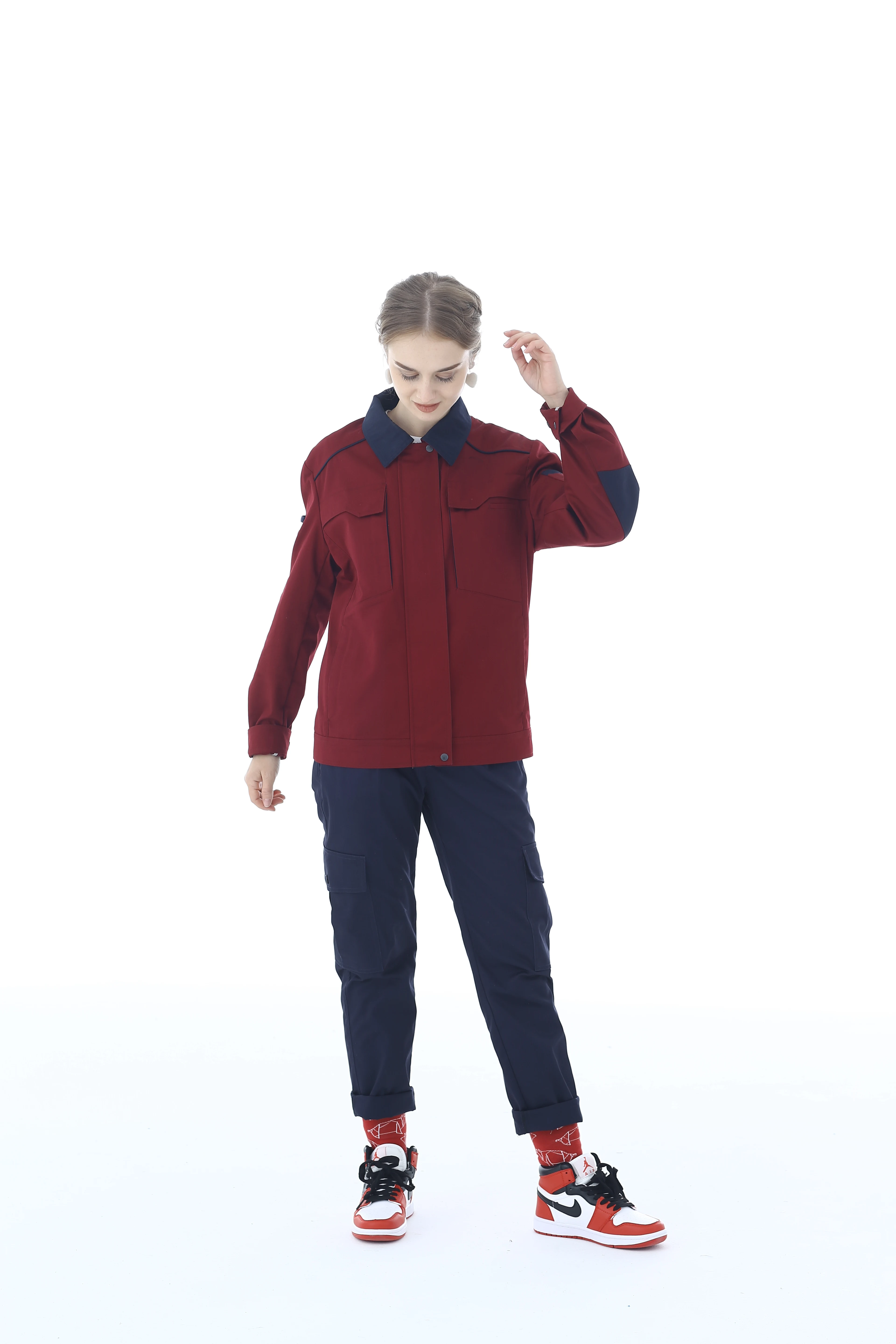 Factory Red and Black Long Sleeve with Anti Static Properties and Comfort Workwear