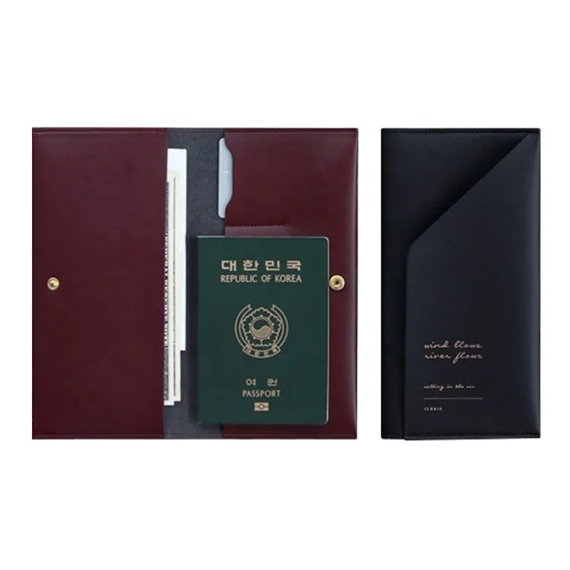 Travel Passport Wallet With RFID Protection Secure PU Leather Passport