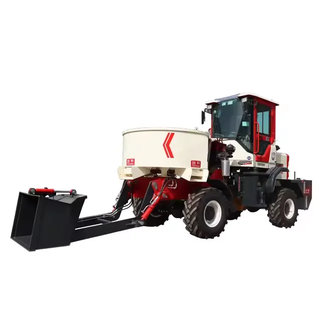 New 1000L Portable Self-Loading Concrete Mixer Diesel Flat Electric Disc Mixer with Pump and Engine for Home Use