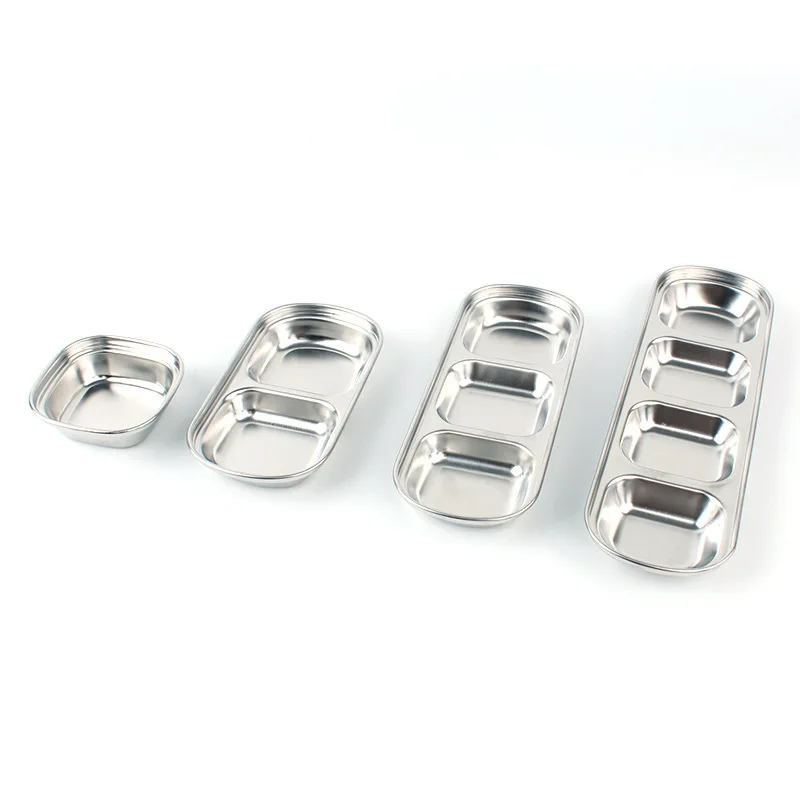 304 Stainless Steel BBQ Pepper Roast Meat Sauce Dishes Bowl Separate Sushi Vinegar Soy Plates Tableware Food Seasoning Tray