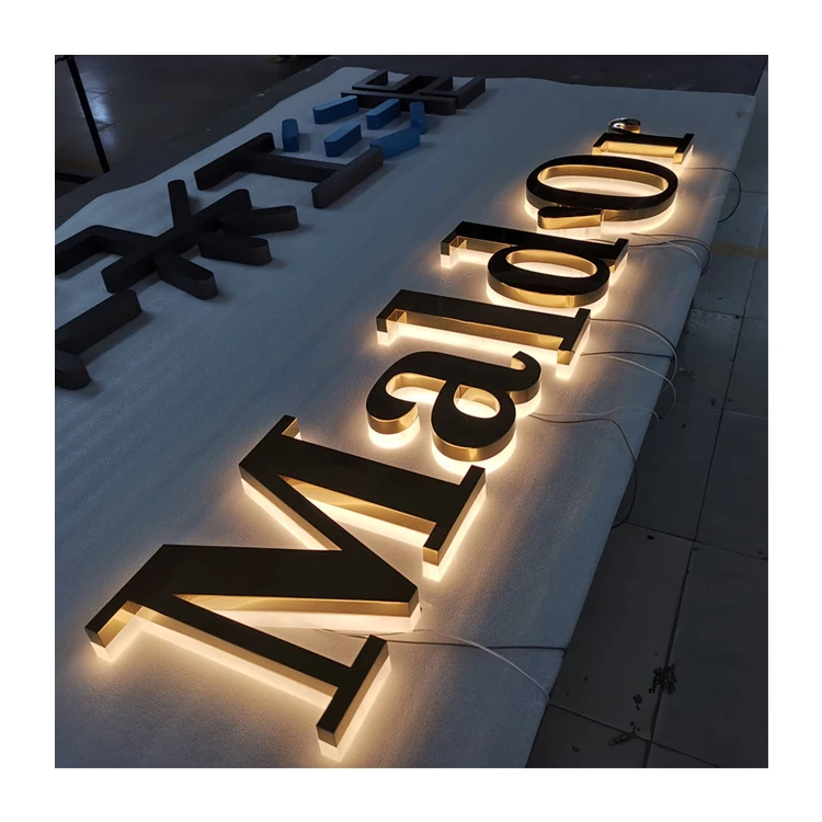 Custom wall logo alphabets store signs led waterpoof stainless steel 3d letter enseigne lumineux