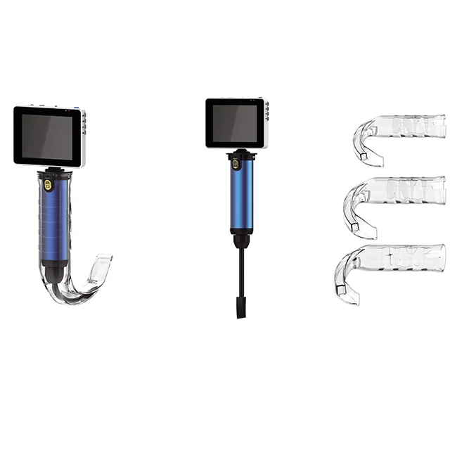ANSHIDA Disposable Blade Rigid Intubation Video Laryngoscope Laryngoscopy Set with Camera