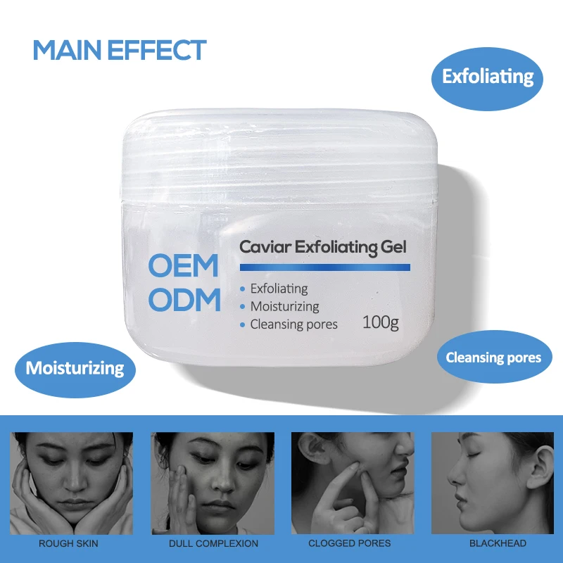 Private Label Face Skin Care Gel Green Tea Exfoliator Facial Cleaning Scrub Cream