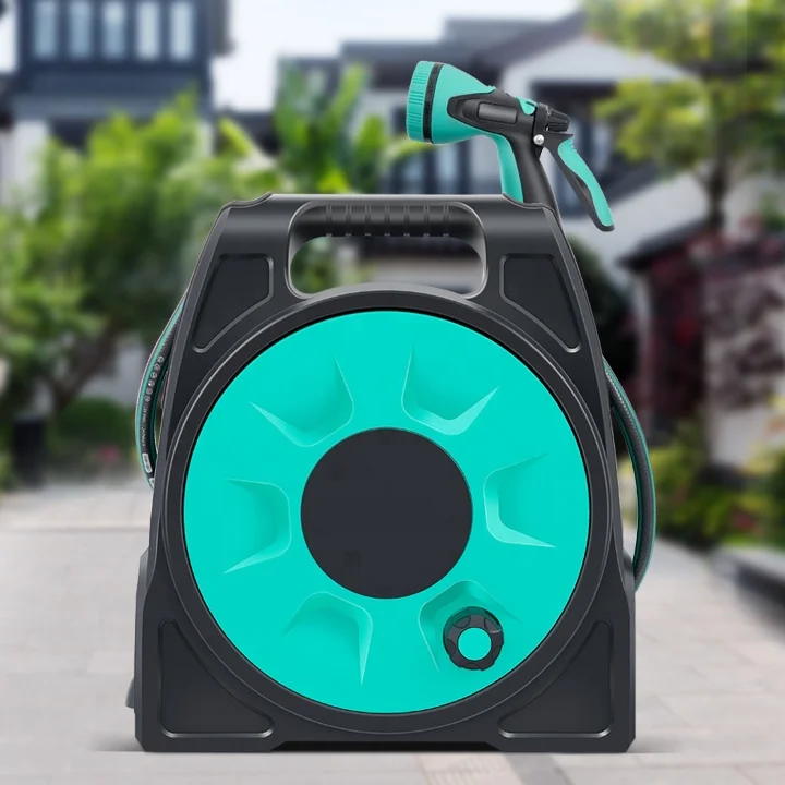 25m Durable Hose Reel Cart Set Garden Watering Equipment with Water Sprayer Gun for Yard Lawn
