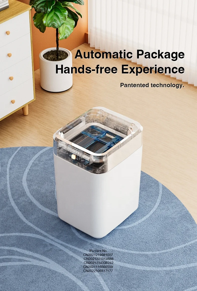 Automatic Self Package Seal Change Smart Trash Can Garbage Bin Induction Sensor 17L Garbage Electric Pop Up Lid JustBeEasy