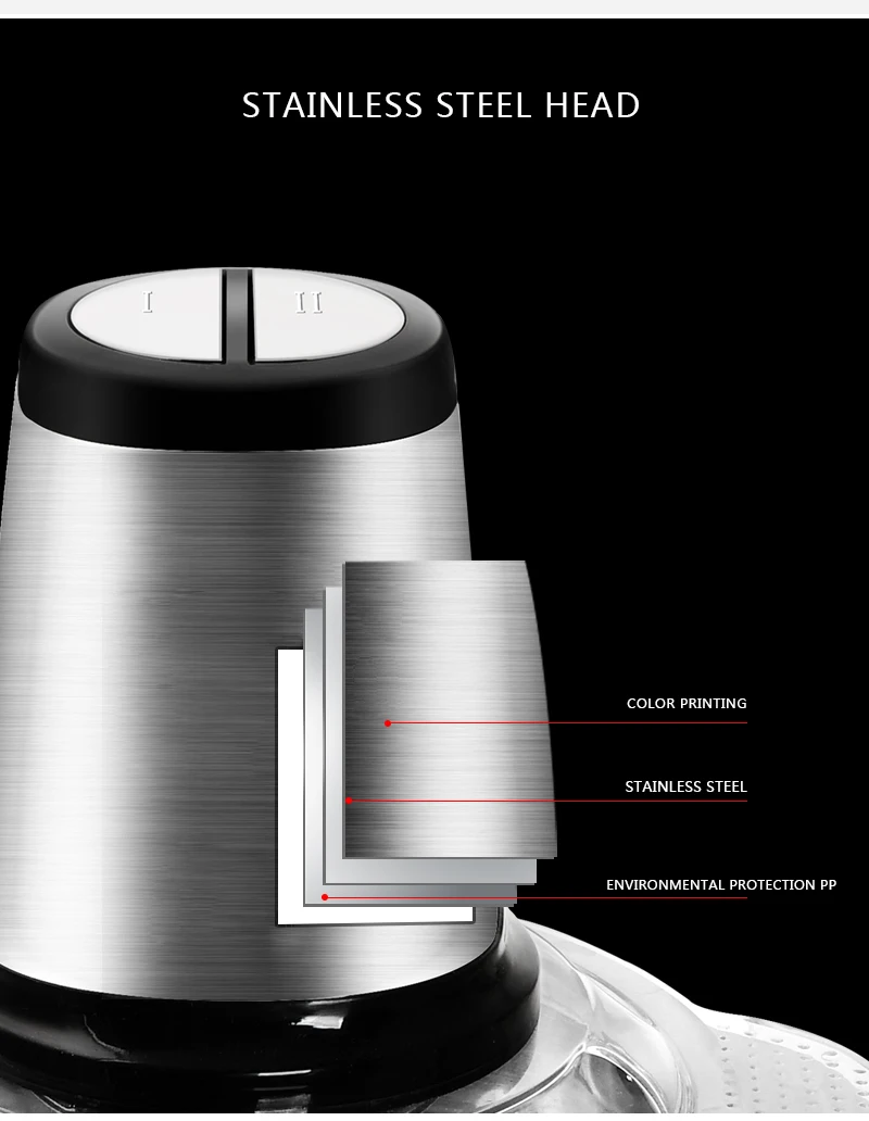 Hot Sale Glass Bowl Style Food Processor Electric Cutter Machine Mixer Vegetable Meat Grinder