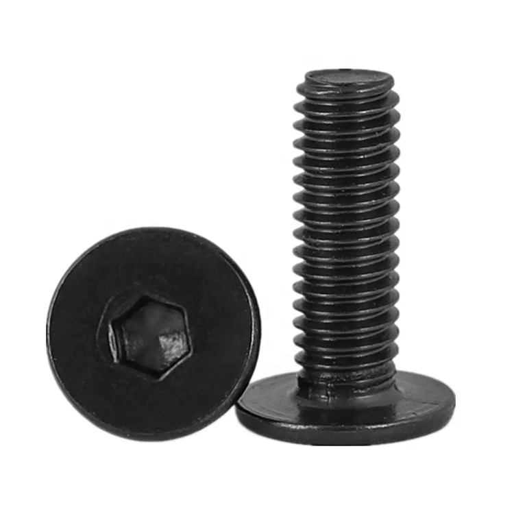 M2.5 M3 M4 M5 M6 M8 M10 M12 Black Stainless Steel 304 Allen Bolt Hex Socket Cap Ultra Thin Low Flat Head Screw