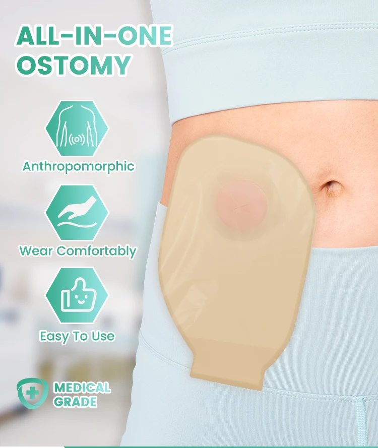 Trummed One Piece Stoma Ostomy Bag 1 Piece Colostomy Bag Drainage