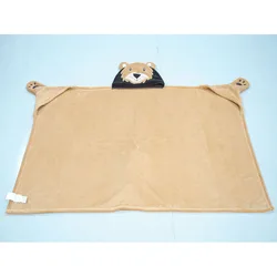 Cute Comforter Soft Animal Bear Rabbit Dog Frog Hooded Baby Blanket with Plush Toy