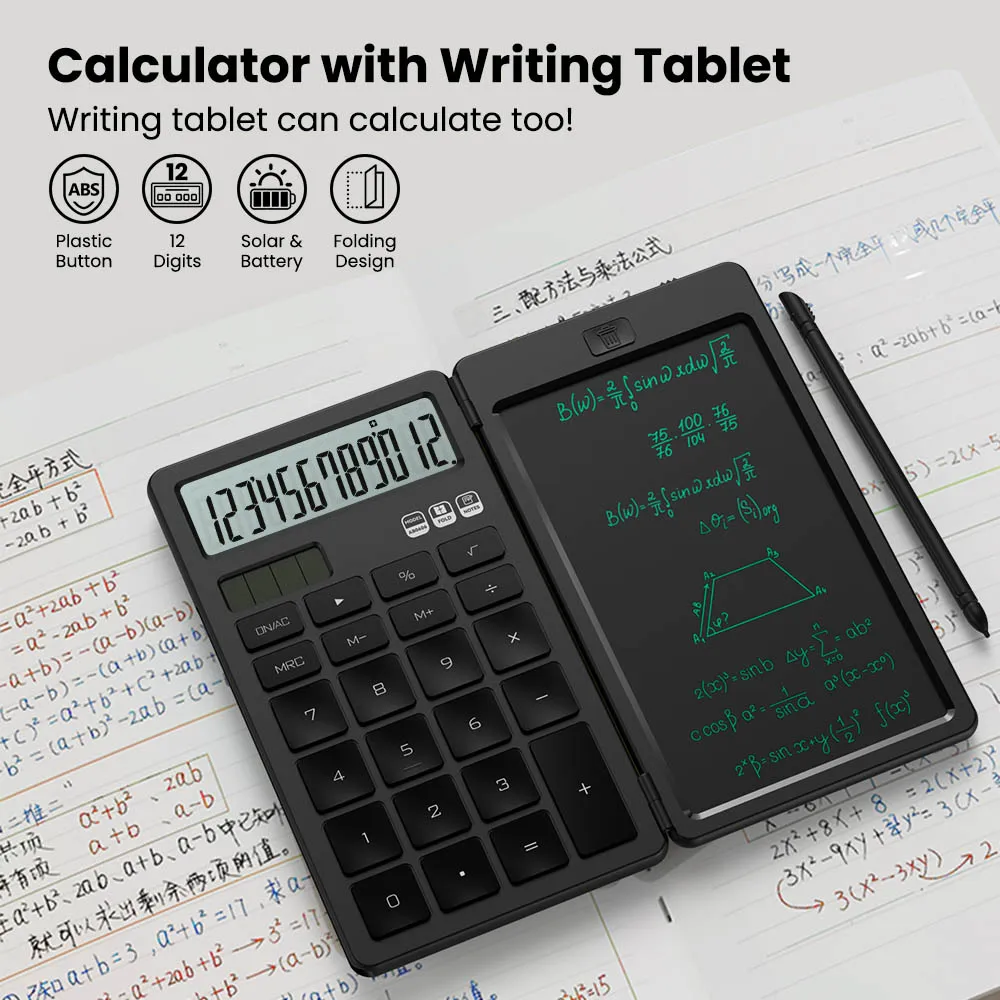 Newyes Drawing Board Kids Graffiti Board Writing Board LCD Writing Tablet 12 Digital Calculator Electronic Notepad