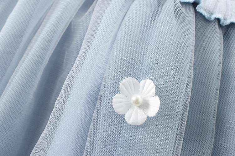 Boutique baby girl dress knitted top and gauzy skirt baby dress for Spring