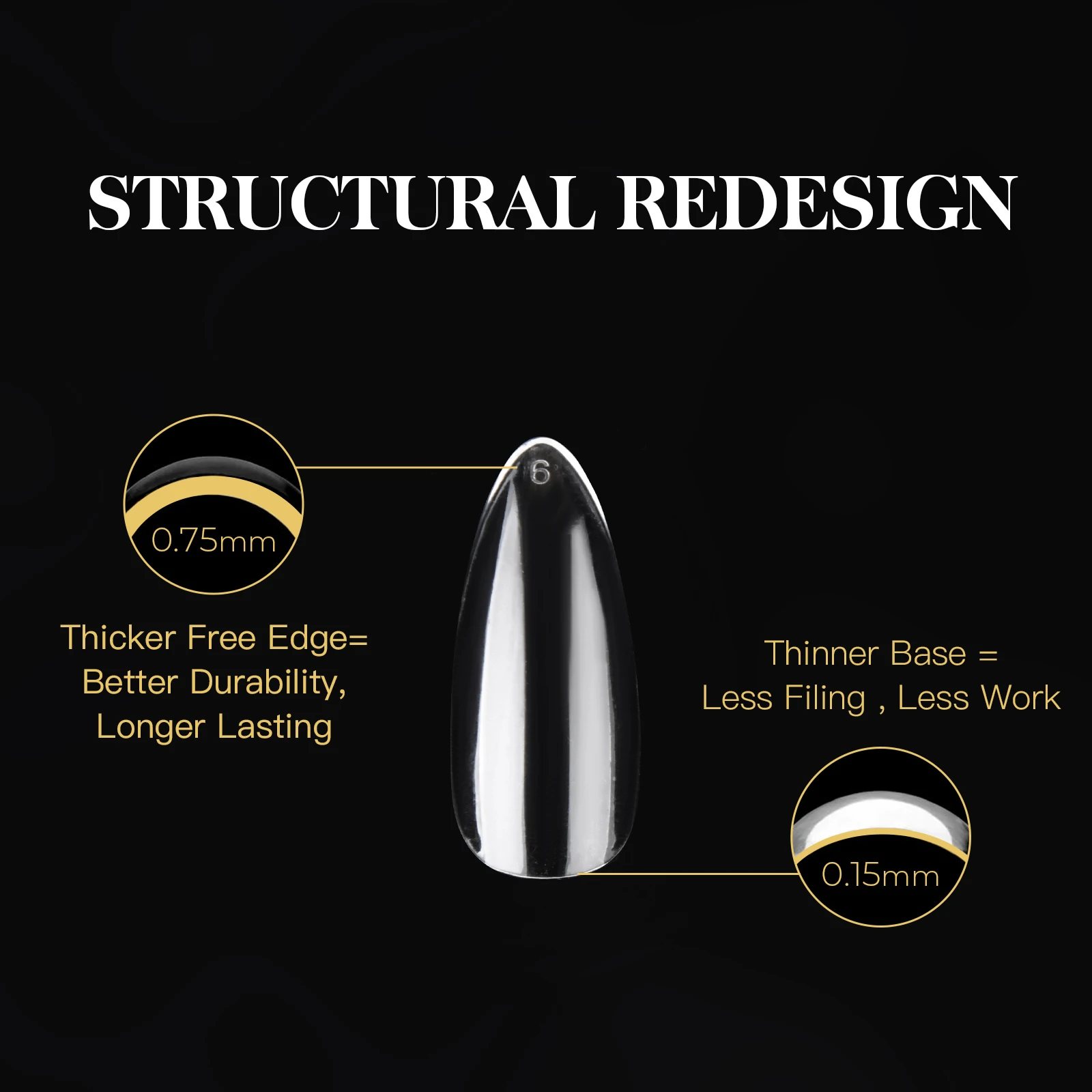 Wholesale Soft Gel Nail Tips Full Cover Natural Almond Mid-length 14 Sizes Nails Extension Press On Nail Tips 280pcs/box