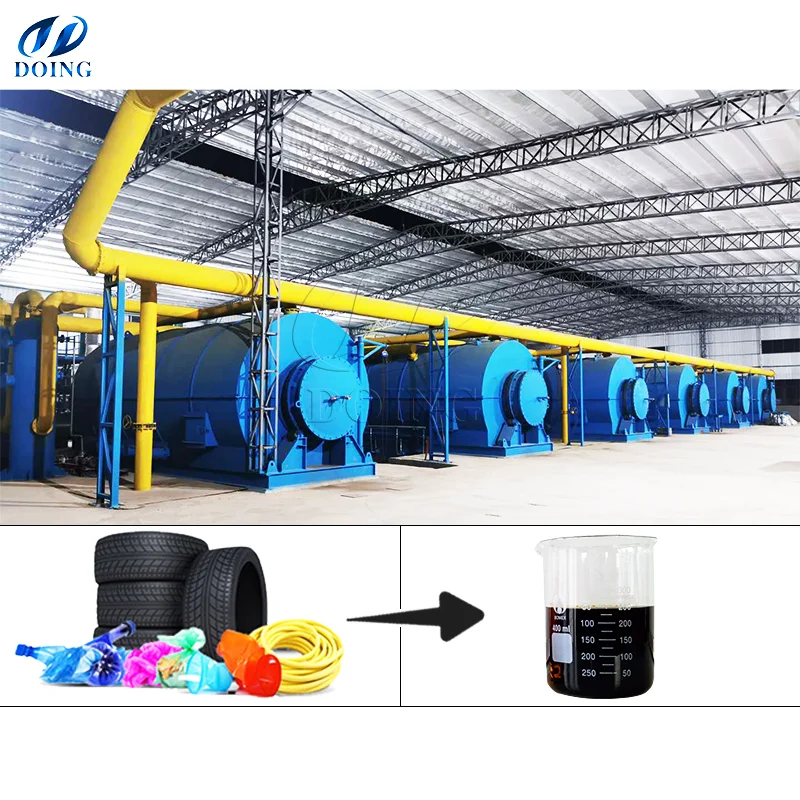 Fast Pyrolysis efficiency 1-30TPD Waste tire to fuel Production Machine Continuous Ruber tyre pyrolysis plant