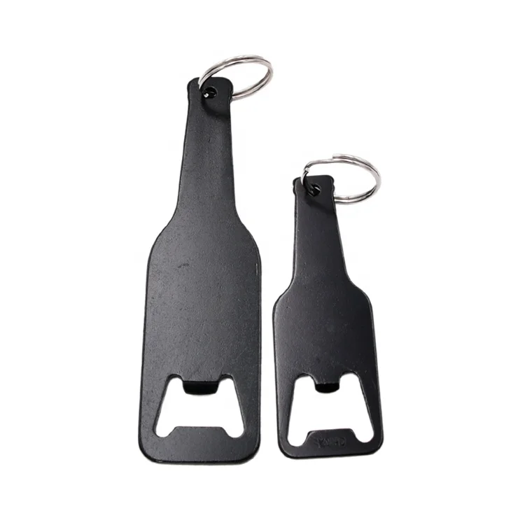 Factory wholesale promotional gift bottle shaped aluminum beer bottle opener keychain