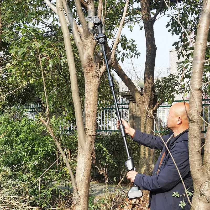 Telescopic rod electric pruning garden logging high branch electric chain saw can be used at high altitude