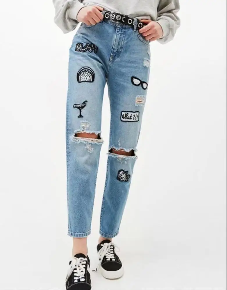 
wholesale embroidery patch women jeans 