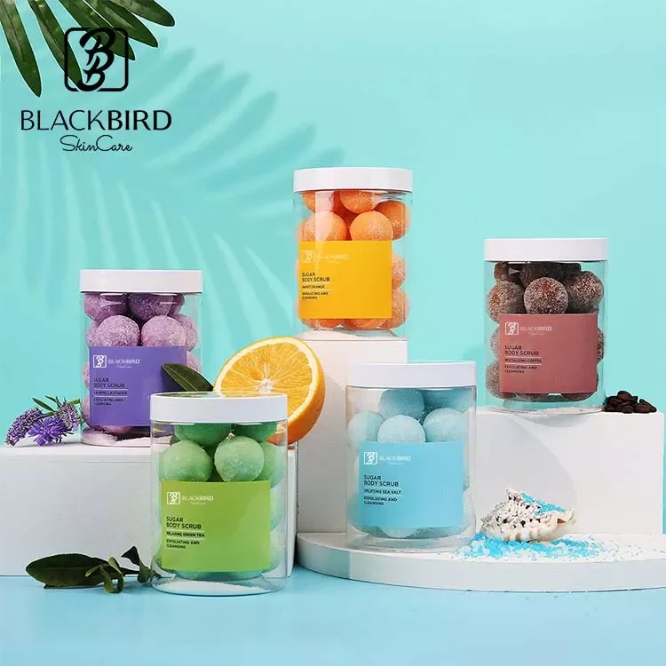 ODM Scented lemon peach chocolate gold argan oil exfoliator whipped  brightening face coffee sugar body scrub