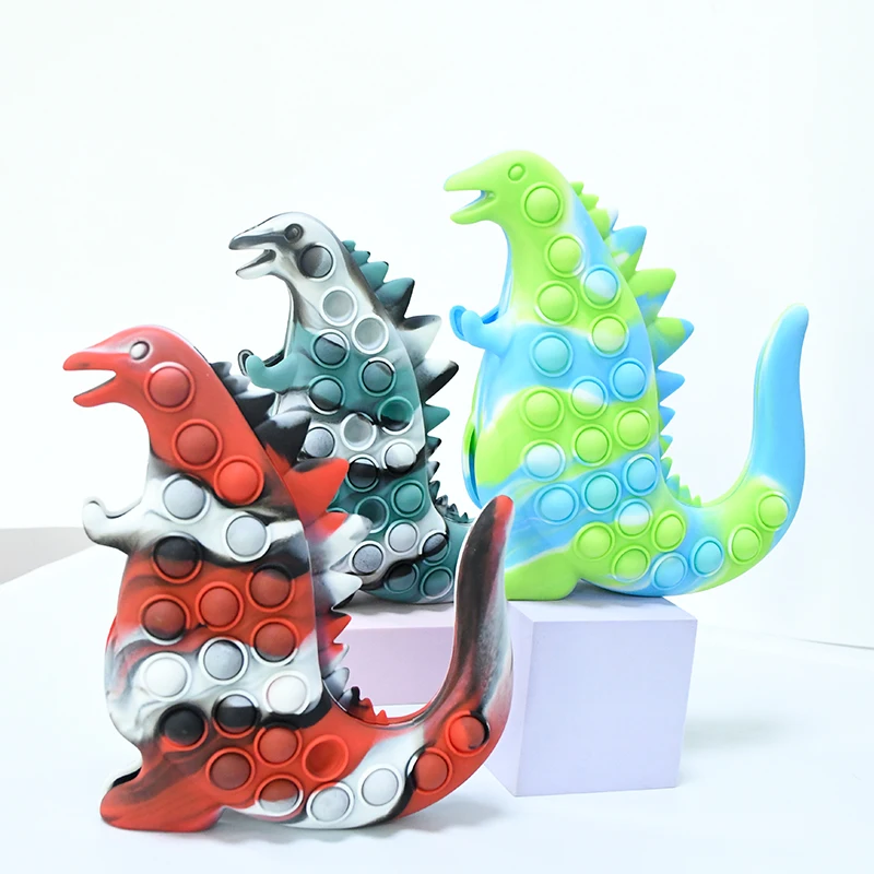 China Wholesale Supplier Monsters of Godzilla  Silicone Series New Push Pop Bubble Fidget Sensory For Kids
