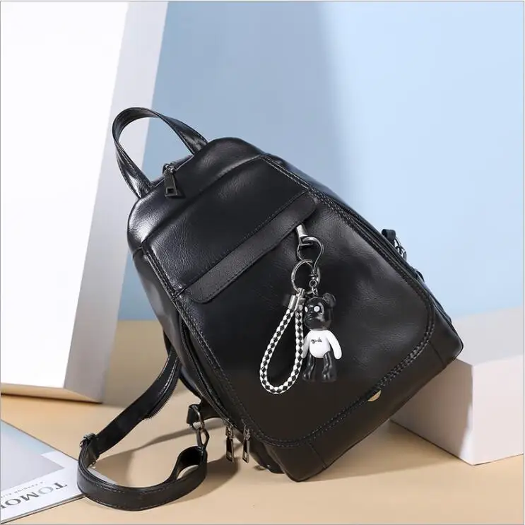 soft leather lady handbag backpack small size girls PU leather daily backpack korean style fashion backpack hot sale