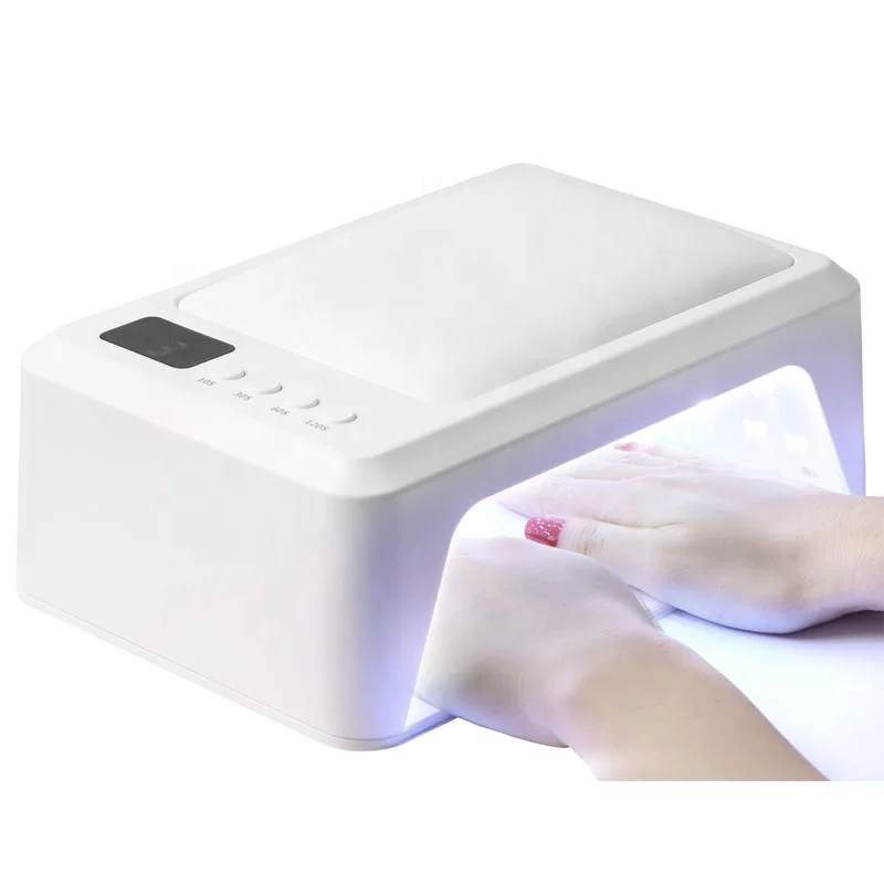Big capacity 72w Intelligent lcd display lampara uv led toe nail new product golden supplier uv nail dryer lamp 2 hands