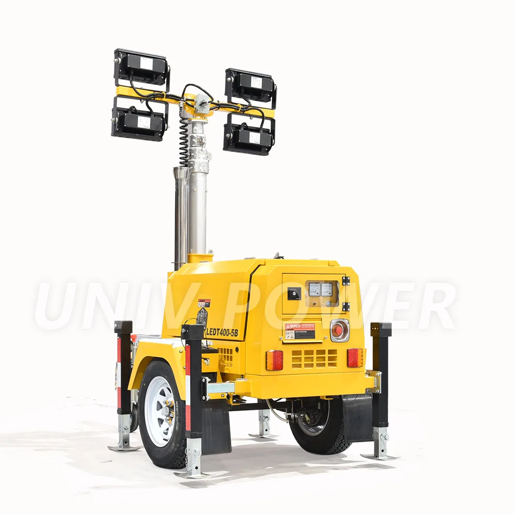 800W LED Mobile Light Tower Power by diesel generator 4.5m Mast