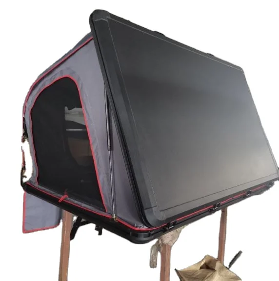 Camping Aluminum 4 Person Outdoor Hiking Rooftop Roof Top Car Tent Triangle Clamshell Hard Shell Top Roof Tent
