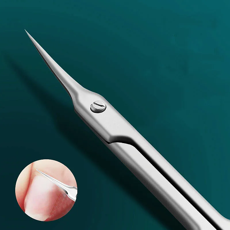 Russian Manicure Scissors Cuticle Regrowth Cut Curved Tip Nail Pedicure Grooming Professional Stainless Steel Dead Skin Remover