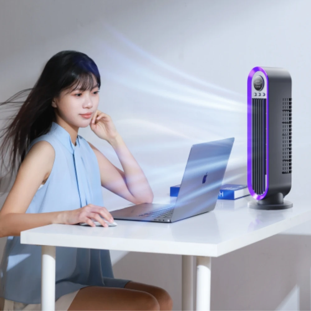 New Three Speed Wind Oscillating Bladeless Tower Table Portable Rechargeable Fan Standing Tower Fan Parts Tower & Pedestal Fans