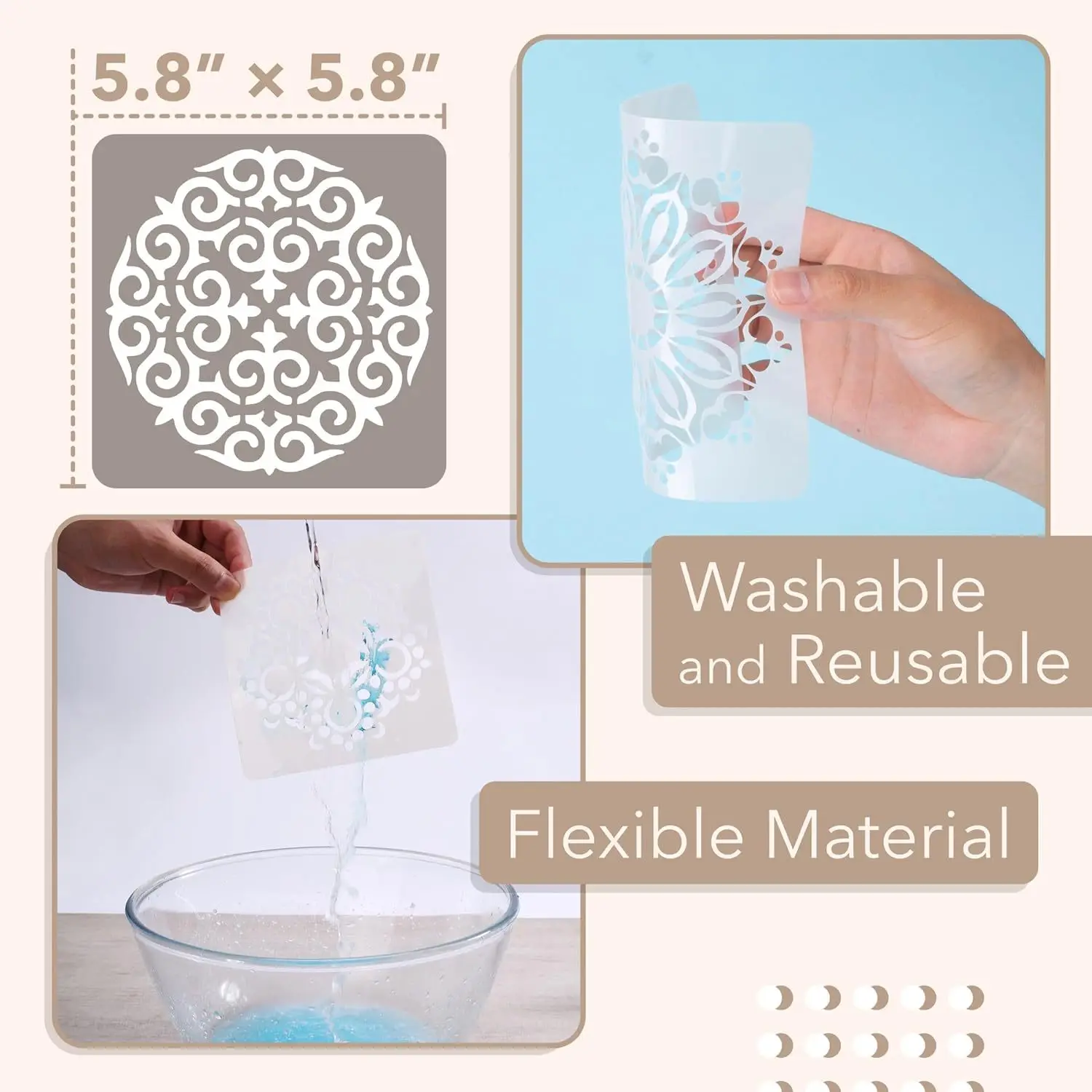Reusable Sencils Mandala Dotting 16 Different Styles Painting Stencils Toll Painting Template For Diy Walls Doors Furniture