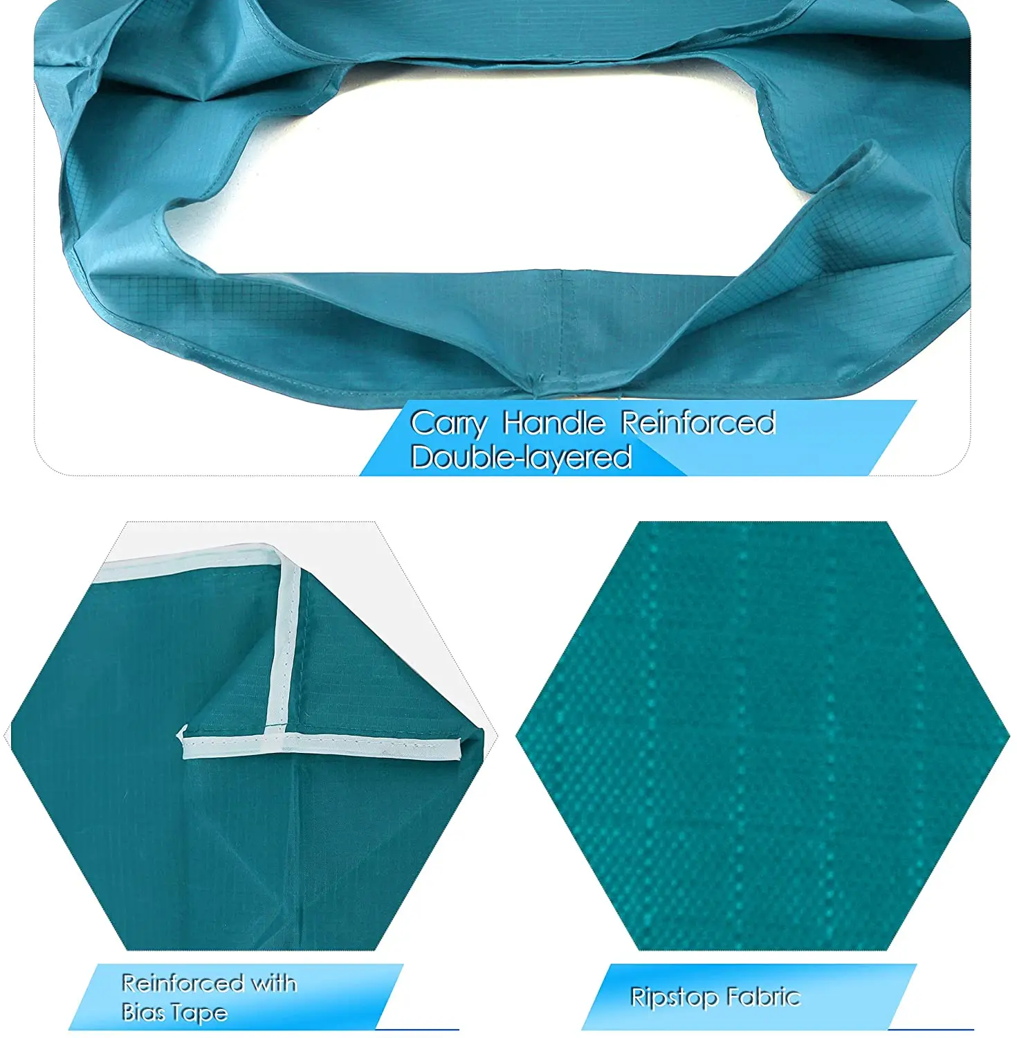 Custom eco recycle nylon foldable grocery tote bag polyester reusable folding shopping bag