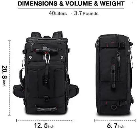 Unisex Convertible Backpack with RFID Waterproof Shockproof Office Computer & School Use Laptop Bag with Pockets Zipper Closure