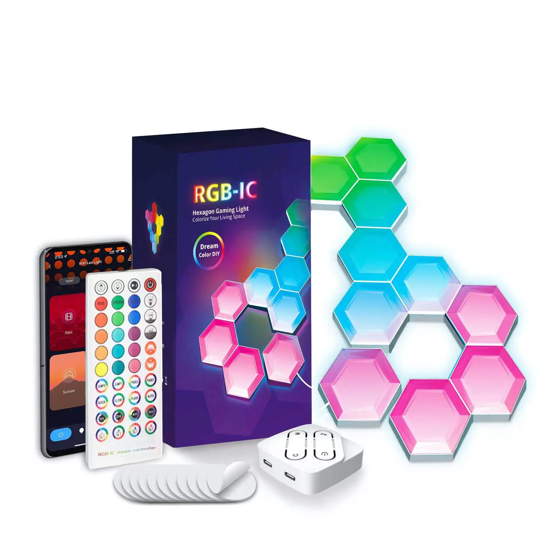 50% off Sample Rgb translate luces led light Smart Home Light Hexagon Light