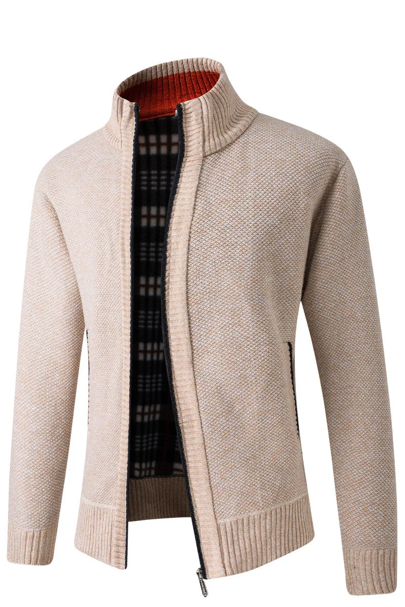Men thick winter cardigan sweater warm fashion outdoor zipper jacket sweater in stock ready to ship