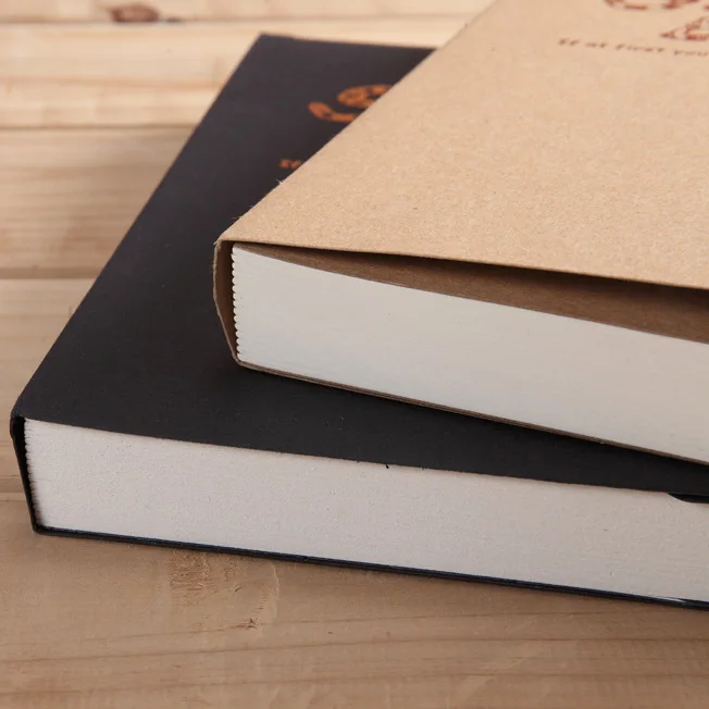 Rustic Bound Sketchbooks, 142x210mm, Open flat, POTENTATE Quality Drawing Paper for Pencil, Ink