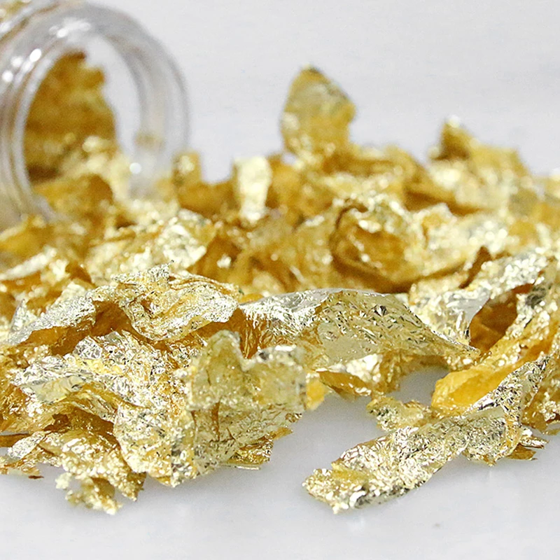 2.5 cm Foil Food Decoration Leaf Paper Sheets Food Ingredients Gold Cake Baking Drink Candy 99% Pure 24 K Edible Decorations