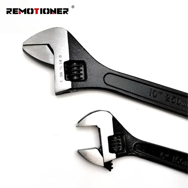 Factory Supply 8-10-12 Inch Heavy Duty Flexible Spanner Carbon Steel Black Oxide Adjustable Wrench