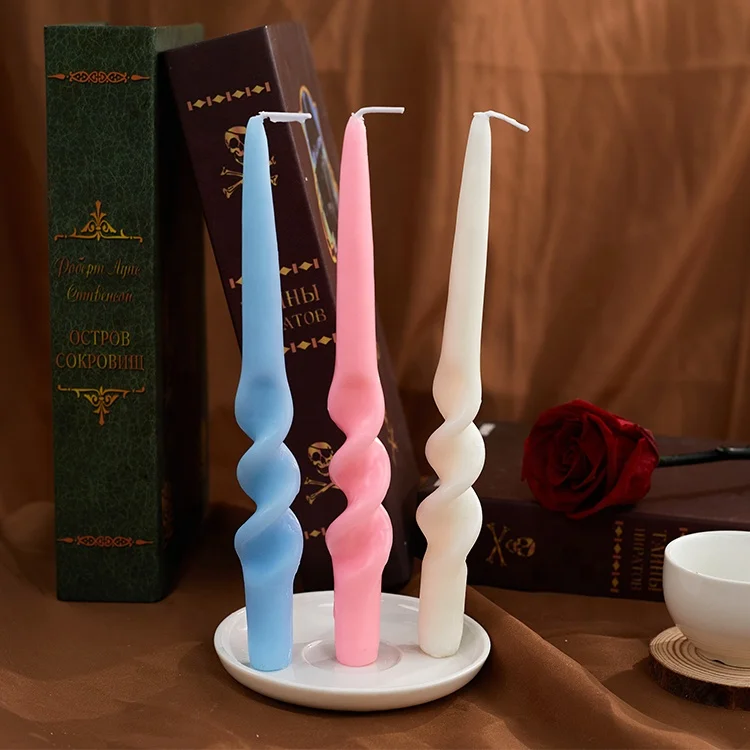 Wholesale Three Oolors Home Decor Bougie Soy Wax Scented Candles Taper Tapered Candle Sticks