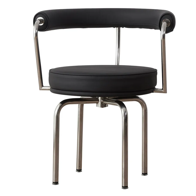 nordic modern classic design PU stainless steel upholstery svivel rotate work office armrest chair for study living room